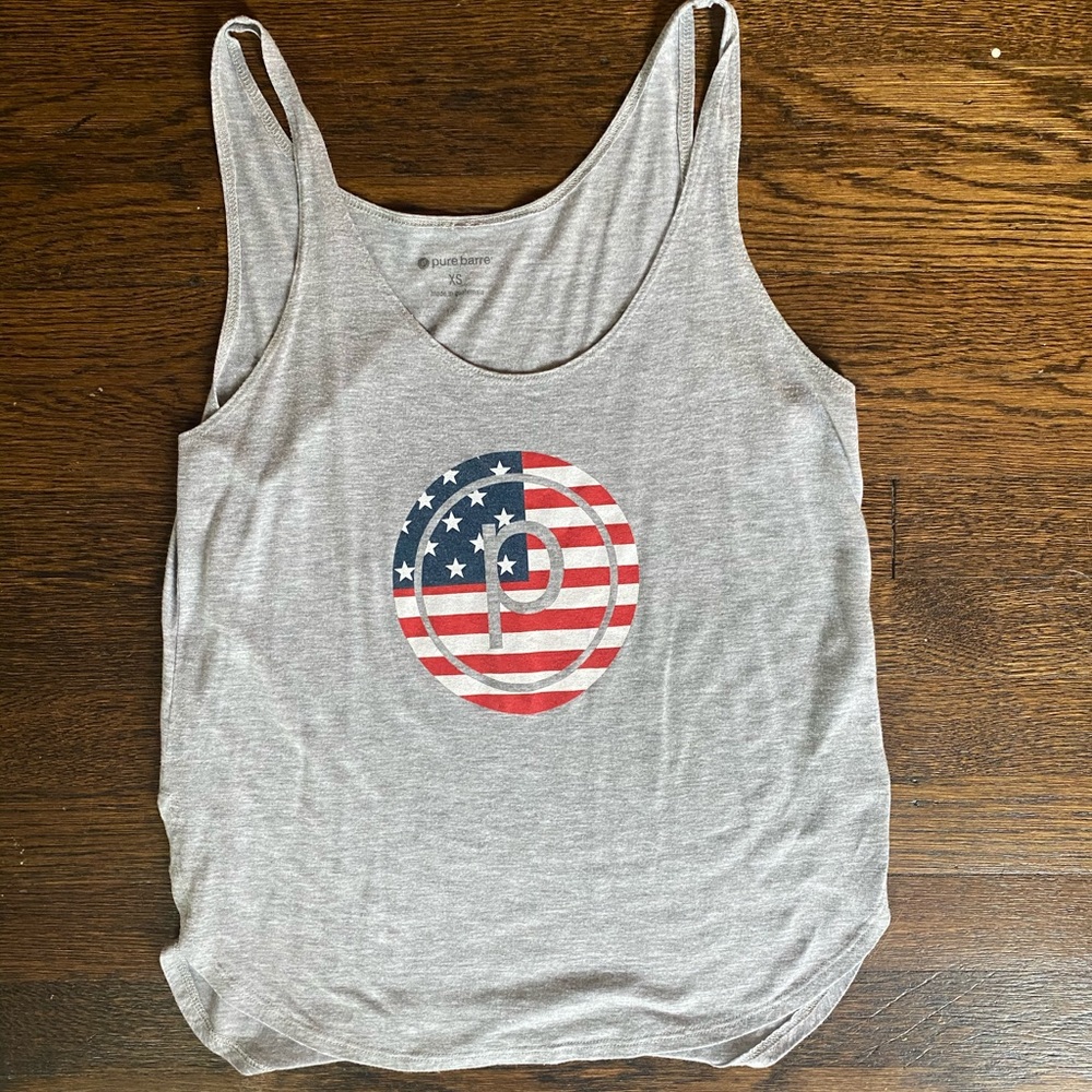 Pure Barre Flag Circle P Tank - Size XS